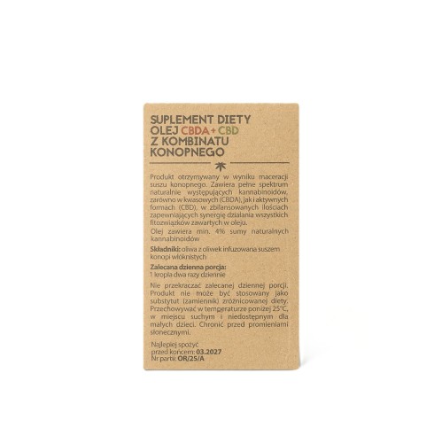 Kombinat Konopny Olej CBDA+CBD RAW 1000 mg 30 ml - Suplement Diety