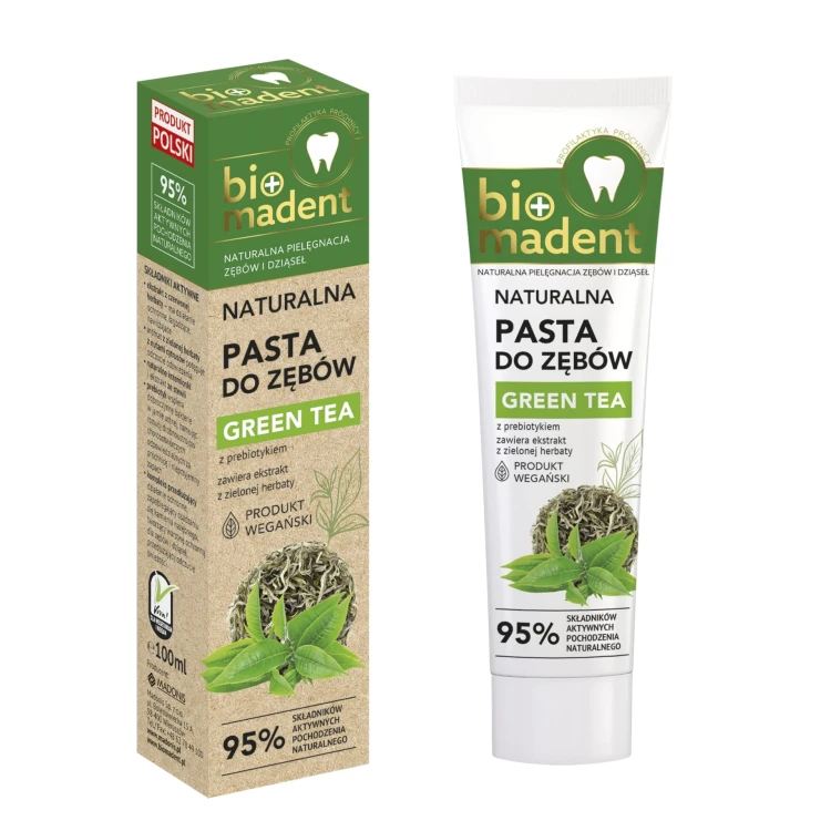 BIO MADENT Naturalna pasta do zębów Green Tea z prebiotykiem 100 ml