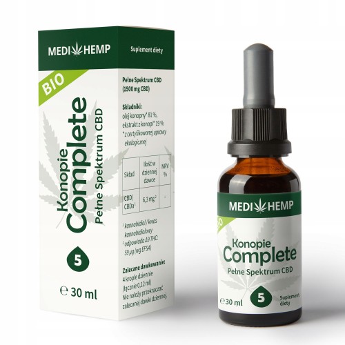 Medihemp 5 Complete Naturalny olejek CBD/CBDa BIO Full Spectrum 30 ml