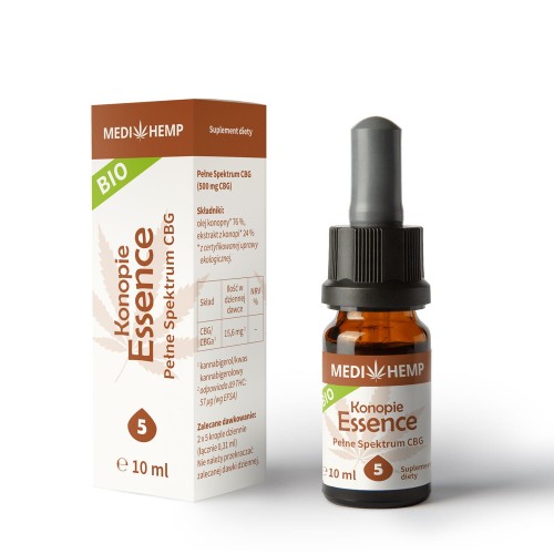 Medihemp 5 Esencja konopna 5% CBG Naturalny olejek 10 ml BIO Full Spectrum
