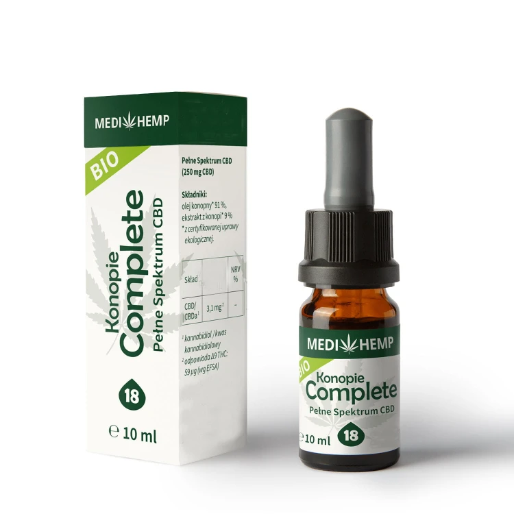 Medihemp 18 Complete Naturalny olejek CBD/CBDa 10 ml BIO Full Spectrum
