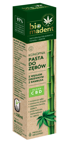 BIO MADENT Konopna pasta do zębów z CBD i węglem drzewnym z bambusa 100 ml