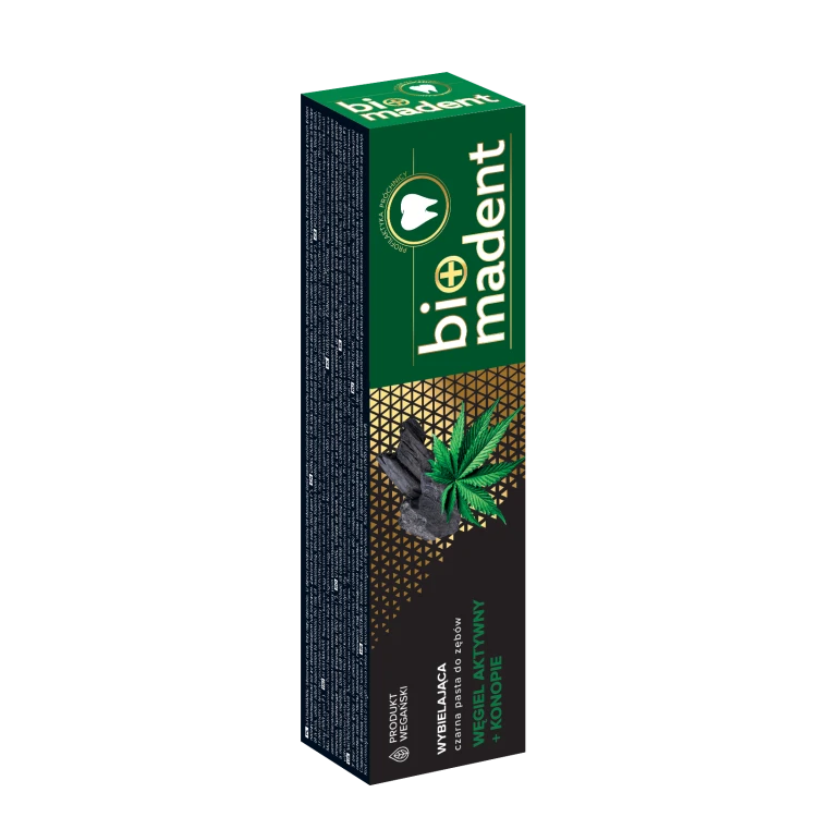 BIO MADENT Wybielająca konopna pasta do zębów z CBD i węglem z bambusa 100 ml