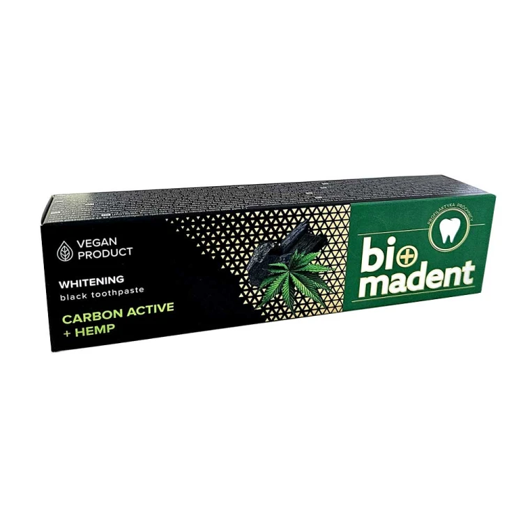 BIO MADENT Wybielająca konopna pasta do zębów z CBD i węglem z bambusa 100 ml