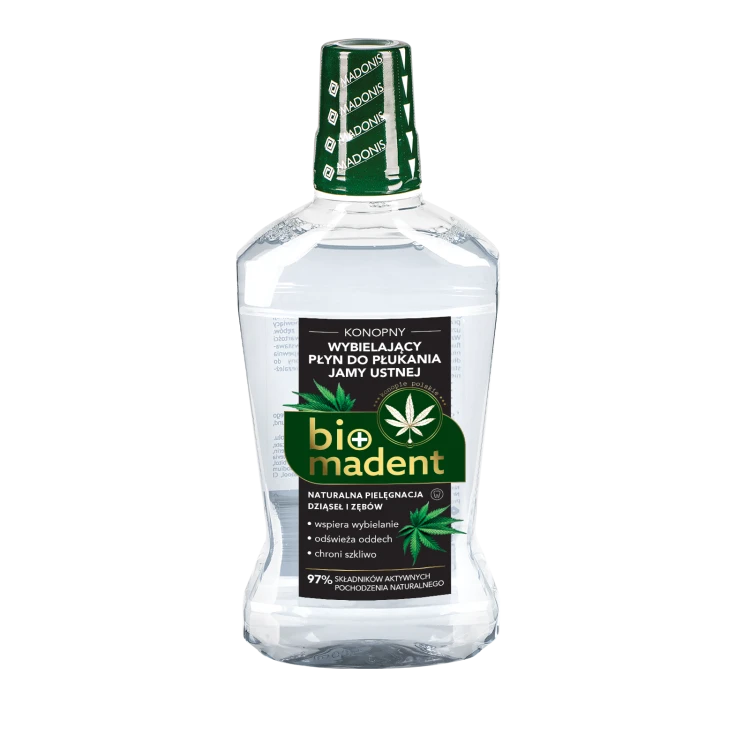 Bio Madent Konopny wybielający płyn do płukania jamy ustnej z CBD 500 ml