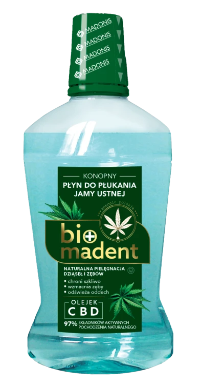 BIO MADENT Konopny płyn do płukania jamy ustnej z CBD 500 ml