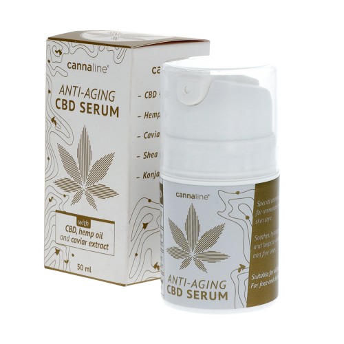 CANNALINE CBD Anti-Aging Serum z kawiorem i olejem konopnym 50 ml